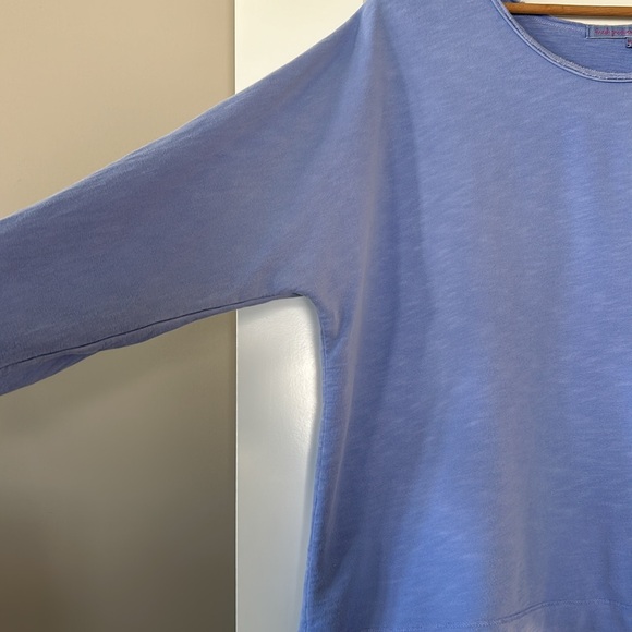 Fresh Produce Periwinkle Blue Sunset Sweatshirt w Raw/Unfinished Hems - Picture 6 of 13